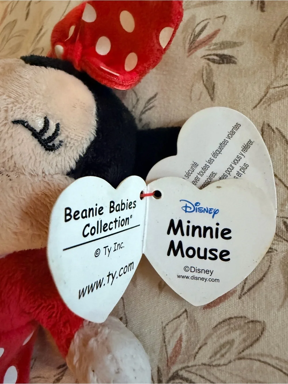 Ty Minnie Mouse Red & White Polka Dot Plush Key & Purse Clip
